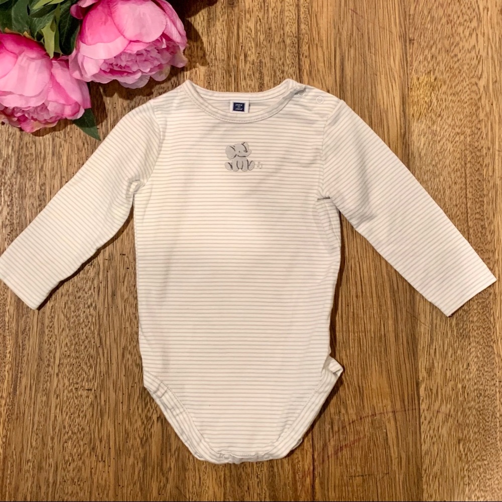 J&J Sweet Elephant Baby Onesie